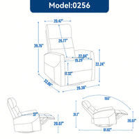 Fabric Manual Recliner Chair With Rocker And Swivel For Living Room Comfort Yellow