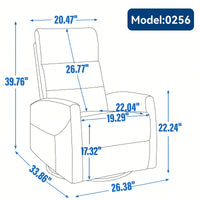 Fabric Manual Recliner Chair With Rocker And Swivel For Living Room Comfort Yellow