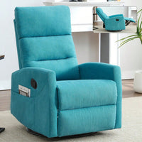 Fabric Manual Recliner Chair With Rocker And Swivel For Living Room Comfort Yellow