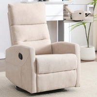 Fabric Manual Recliner Chair With Rocker And Swivel For Living Room Comfort Yellow