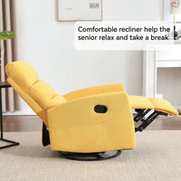 Fabric Manual Recliner Chair With Rocker And Swivel For Living Room Comfort Yellow