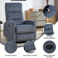 Fabric Manual Recliner Chair With Rocker And Swivel For Living Room Comfort Yellow