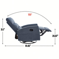 Fabric Manual Recliner Chair With Rocker And Swivel For Living Room Comfort Yellow