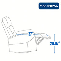 Fabric Manual Recliner Chair With Rocker And Swivel For Living Room Comfort Yellow