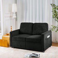 Corduroy Retractable 3 Seater Sofa For Small Spaces Easy Assembly Flexible Design Ideal For Living Rooms And Apartments Cream White