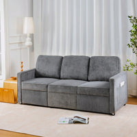 Corduroy Retractable 3 Seater Sofa For Small Spaces Easy Assembly Flexible Design Ideal For Living Rooms And Apartments Cream White