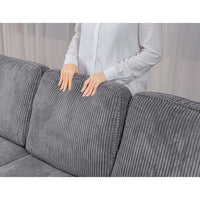 Corduroy Retractable 3 Seater Sofa For Small Spaces Easy Assembly Flexible Design Ideal For Living Rooms And Apartments Cream White