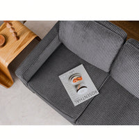 Corduroy Retractable 3 Seater Sofa For Small Spaces Easy Assembly Flexible Design Ideal For Living Rooms And Apartments Cream White