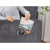 Corduroy Retractable 3 Seater Sofa For Small Spaces Easy Assembly Flexible Design Ideal For Living Rooms And Apartments Cream White