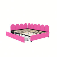 Elegant Full Size Upholstered Daybed With Storage Drawers Velvet Sofabed And Soft Fabric Headboard No Box Spring Required Beige