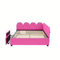 Elegant Full Size Upholstered Daybed With Storage Drawers Velvet Sofabed And Soft Fabric Headboard No Box Spring Required Beige