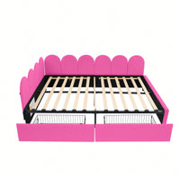 Elegant Full Size Upholstered Daybed With Storage Drawers Velvet Sofabed And Soft Fabric Headboard No Box Spring Required Beige