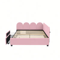 Elegant Full Size Upholstered Daybed With Storage Drawers Velvet Sofabed And Soft Fabric Headboard No Box Spring Required Beige