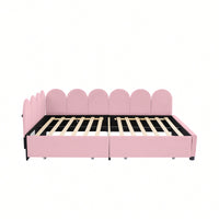 Elegant Full Size Upholstered Daybed With Storage Drawers Velvet Sofabed And Soft Fabric Headboard No Box Spring Required Beige