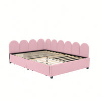 Elegant Full Size Upholstered Daybed With Storage Drawers Velvet Sofabed And Soft Fabric Headboard No Box Spring Required Beige