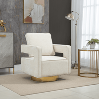 Modern Swivel Accent Chair With Gold Stainless Steel Base For Nursery Bedroom Living Room Office Club Lounge Black Chenille