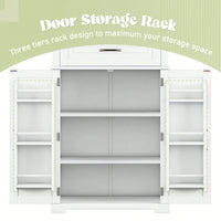 Multi-Functional Bathroom Storage Cabinet With Adjustable Shelf And Drawer For Organized Space In White