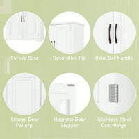 Multi-Functional Bathroom Storage Cabinet With Adjustable Shelf And Drawer For Organized Space In White