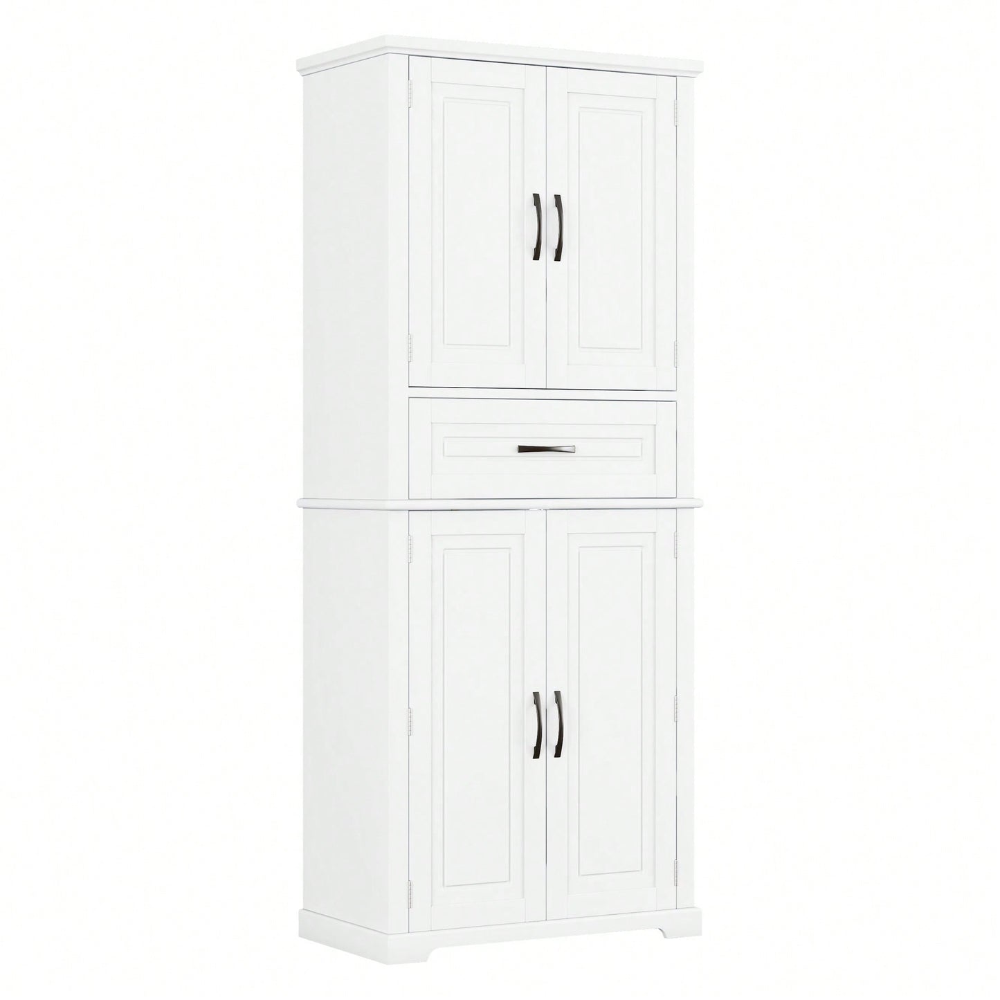 Multi-Functional Bathroom Storage Cabinet With Adjustable Shelf And Drawer For Organized Space In White