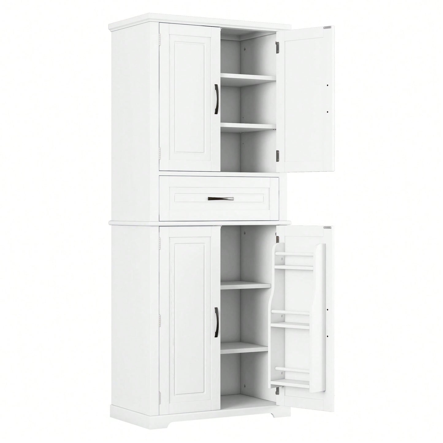 Multi-Functional Bathroom Storage Cabinet With Adjustable Shelf And Drawer For Organized Space In White