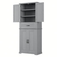 Multi-Functional Bathroom Storage Cabinet With Adjustable Shelf And Drawer For Organized Space In White