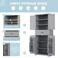 Multi-Functional Bathroom Storage Cabinet With Adjustable Shelf And Drawer For Organized Space In White