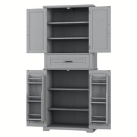 Multi-Functional Bathroom Storage Cabinet With Adjustable Shelf And Drawer For Organized Space In White