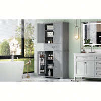 Multi-Functional Bathroom Storage Cabinet With Adjustable Shelf And Drawer For Organized Space In White