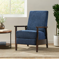 24.75 Inch Wide Wooden Handcrafted Manual Club Recliner Chair For Cozy Relaxation
