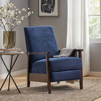 24.75 Inch Wide Wooden Handcrafted Manual Club Recliner Chair For Cozy Relaxation