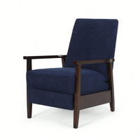 24.75 Inch Wide Wooden Handcrafted Manual Club Recliner Chair For Cozy Relaxation