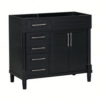 36 Inch Freestanding Bathroom Vanity Cabinet Solid Wood Frame With 2 Drawers And Tip-Out Drawer Height Adjustable Shelf No Sink Included