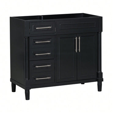 36 Inch Freestanding Bathroom Vanity Cabinet Solid Wood Frame With 2 Drawers And Tip-Out Drawer Height Adjustable Shelf No Sink Included