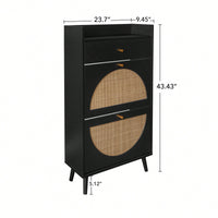 Stylish Double Layer Shoe Rack With 2 Doors And 1 Drawer For Entryway Organization