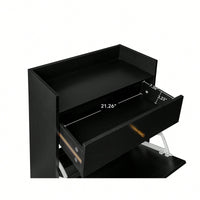 Stylish Double Layer Shoe Rack With 2 Doors And 1 Drawer For Entryway Organization