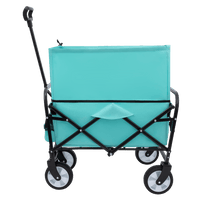 Collapsible Foldable Utility Wagon Cart With Strapping System For Beach Camping Shopping Gardening Fishing Supports 225lbs All-Terrain Wheels Blue
