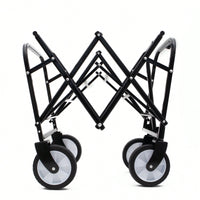 Collapsible Foldable Utility Wagon Cart With Strapping System For Beach Camping Shopping Gardening Fishing Supports 225lbs All-Terrain Wheels Blue