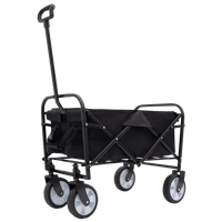 Collapsible Foldable Utility Wagon Cart With Strapping System For Beach Camping Shopping Gardening Fishing Supports 225lbs All-Terrain Wheels Blue