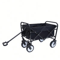 Collapsible Foldable Utility Wagon Cart With Strapping System For Beach Camping Shopping Gardening Fishing Supports 225lbs All-Terrain Wheels Blue