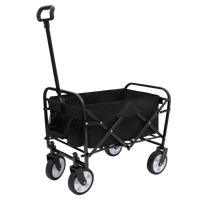 Collapsible Foldable Utility Wagon Cart With Strapping System For Beach Camping Shopping Gardening Fishing Supports 225lbs All-Terrain Wheels Blue