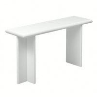 L-Shaped Leg Modern Entryway Table For Hallway Foyer Living Room Corridor