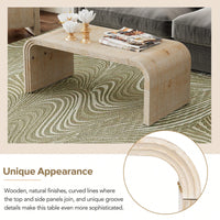Curved Art Deco Minimalist Coffee Table For Living Room Or Dining Room Antique Black Finish