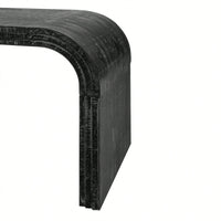 Curved Art Deco Minimalist Coffee Table For Living Room Or Dining Room Antique Black Finish