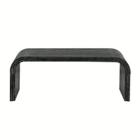 Curved Art Deco Minimalist Coffee Table For Living Room Or Dining Room Antique Black Finish