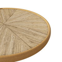 Retro Wooden Round Side Table For Living Room And Restaurant Accent Decor
