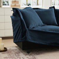 Plush Ottoman For Stylish Home Decor And Comfort Blue