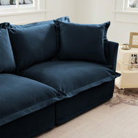 Plush Ottoman For Stylish Home Decor And Comfort Blue