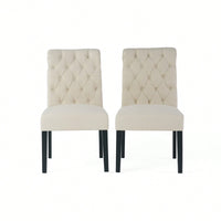 Set Of 2 Tufted Dining Rolltop Chairs For Elegant Home Decor