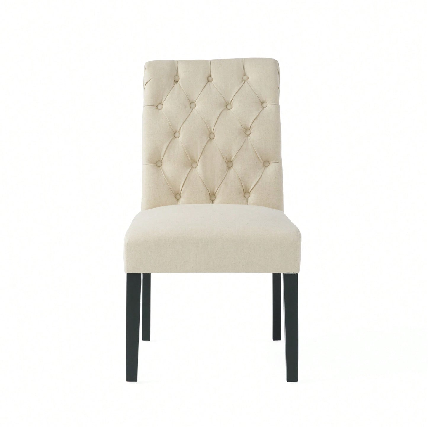 Set Of 2 Tufted Dining Rolltop Chairs For Elegant Home Decor