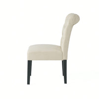 Set Of 2 Tufted Dining Rolltop Chairs For Elegant Home Decor